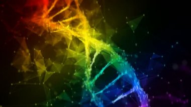 Yanardöner gökkuşağı ikili çokgen dijital DNA molekülü renkli döngü Arkaplanı
