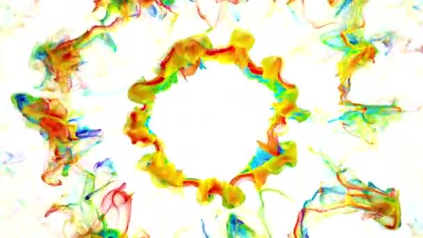 Multiples explosions d'ondes de choc pulsantes de particules multicolores irisées alpha 