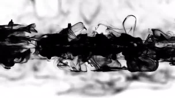 Vícenásobný černý kouřový prášek pulzující výbuchy v alfa — Stock video