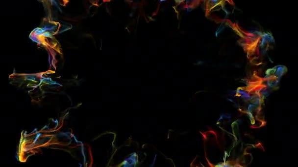 Explosion irisée d'onde de choc de particules multicolores espace de copie alpha 4k 60 ips — Video