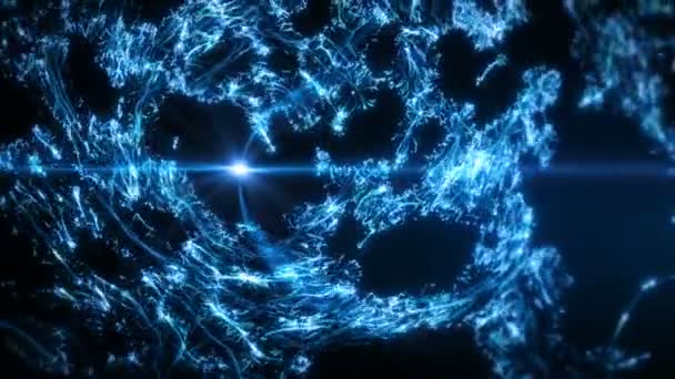 Синий абстрактный цифровой туннель воронка искусственного интеллекта нейронной сети петли — стоковое видео