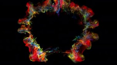 Sevgililer Günü patlaması şeklindeki çok renkli şok dalgası kalbi kopyalama alanı 60 fp