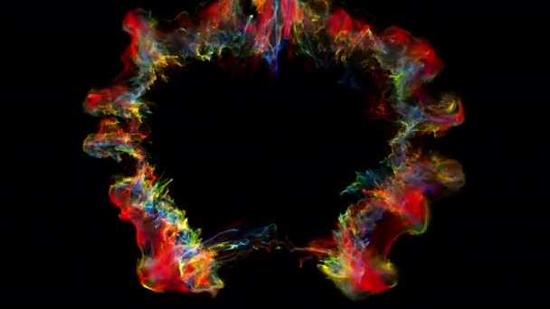 multicolore onde de choc en forme de coeur Valentine's Day explosion copie espace 60 fps 