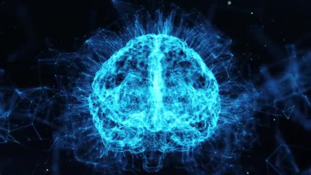 Ψηφιακός εγκέφαλος Ai τεχνητή νοημοσύνη βαθιά μηχανή δεδομένων Μαθαίνοντας βρόχο 4k — Αρχείο Βίντεο