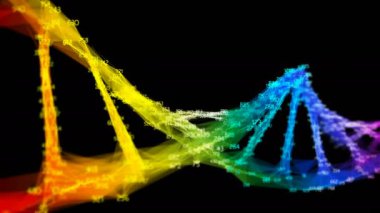 İzole edilmiş gök kuşağı rastgele parmaklar Plexus DNA molekülü renkli 4k