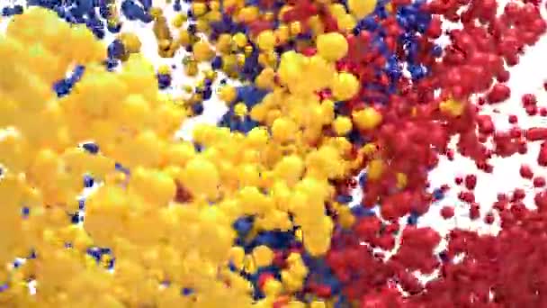 Burbuja Burst - bolas de espuma de colores globos esferas explosión canal alfa — Vídeo de stock