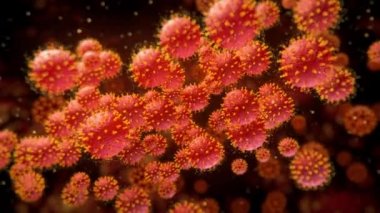 Virüs hücreleri. Mikrop alerjisi bakterisi mikrop mikrobu mikrop mikrobu organizmaları 4k
