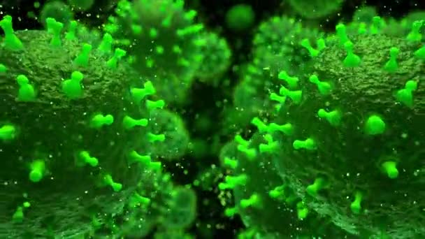 Virové buňky. Bakterie alergie Infekční mikropatogenní organismy 4k — Stock video