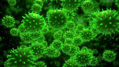 Virüs hücreleri. Mikrop alerjisi bakterisi mikrop mikrobu mikrop mikrobu organizmaları 4k