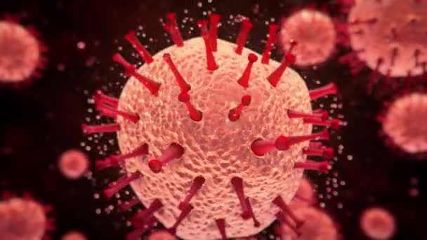 Células virales. Gérmenes bacterias alérgicas microorganismos patógenos infecciosos 4k — Vídeo de stock