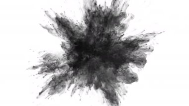 Duman patlaması - kara barut patlaması. Akışkan mürekkep parçacıkları alfa kanalı