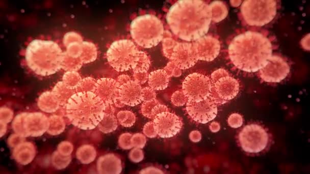Вирусные клетки. Бактерии бактерий аллергии микропатогенных микроорганизмов 4k — стоковое видео