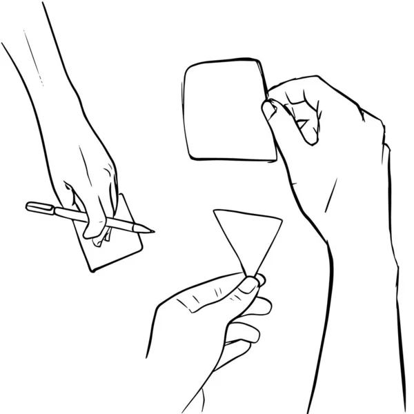 Karalama tarzında el ele tutuşmanın çizimi