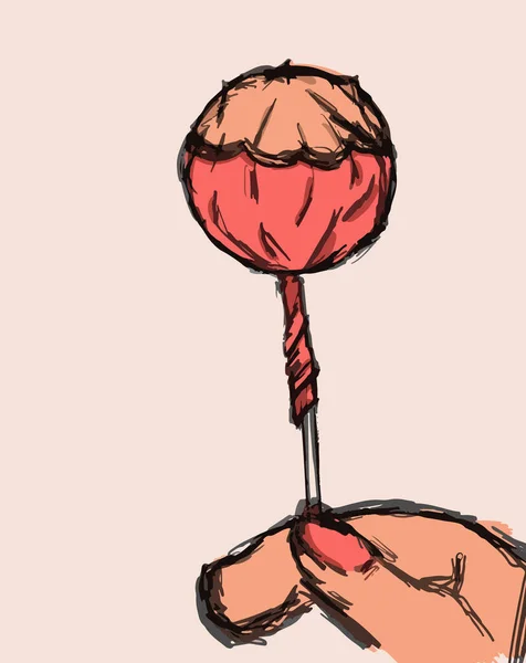 Karalama tarzında bir çubuğa tatlı bir şekilde sarıl