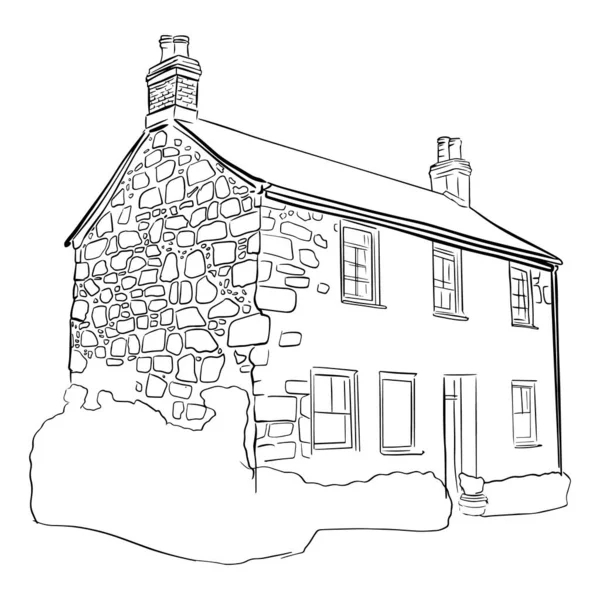 Начерк старого будинку — стоковий вектор