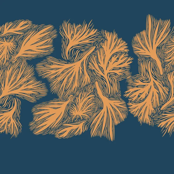 Sarı soyut dalları olan kusursuz vektör deseni