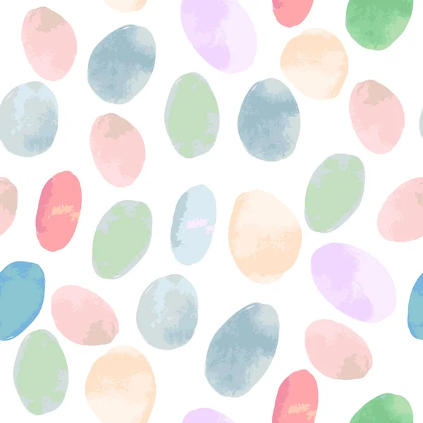 Seamless vector pattern with watercolour stains in oval shapes — Stock Vector