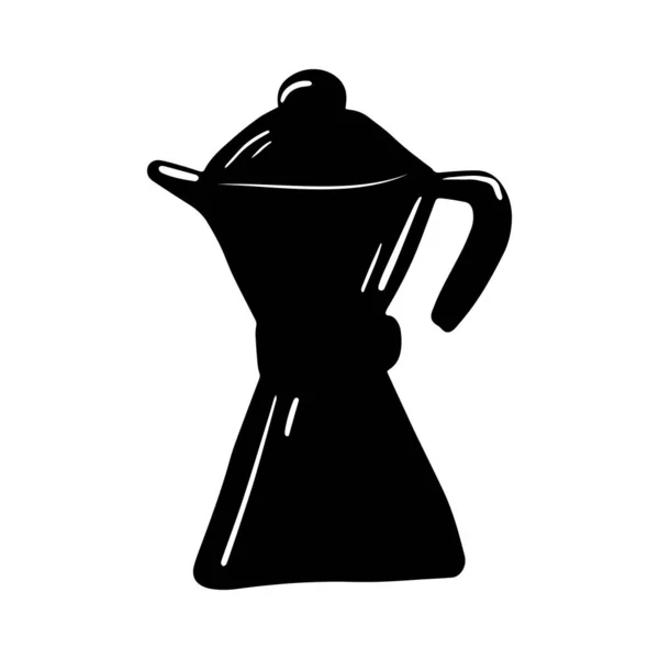 A fekete gejzír kávéfőző ikonja — Stock Vector