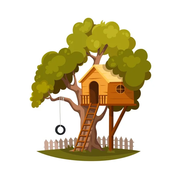 Dům na stromě pro děti — Stockový vektor