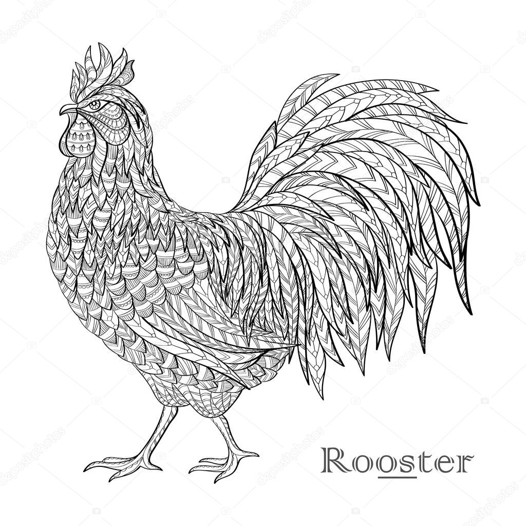 Rooster in doodle style