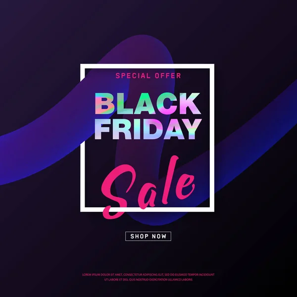 Black Friday banner. Shopping discount promotion. Vector illustration — Stock Vector