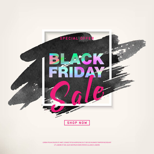 Black Friday special offer sale banner. Vector