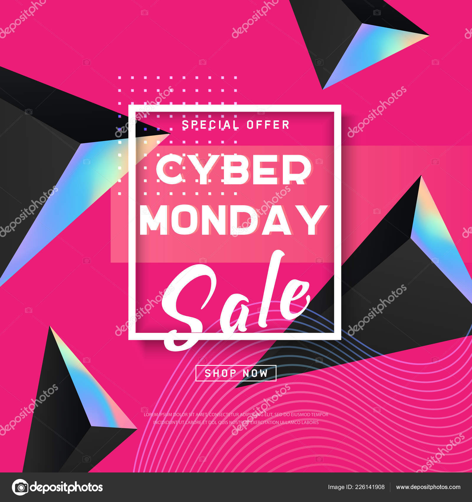 Cyber monday sale banner on pink background Vector Image