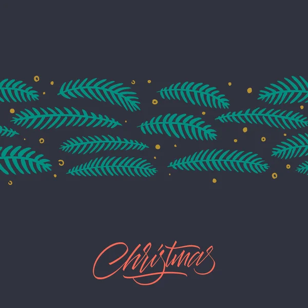 Frohe Weihnachten Grußkarte mit handgeschriebenem Schriftzug. — Stockvektor