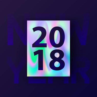 Yeni yıl holografik kart 