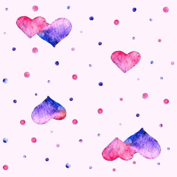 Aquarelle motif coeur. Vecteur — Image vectorielle