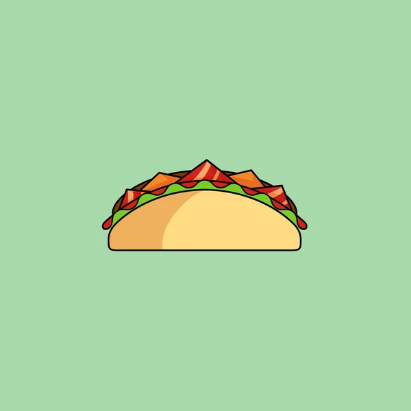 Tacos a burrito, shaurma řádku ikona — Stockový vektor