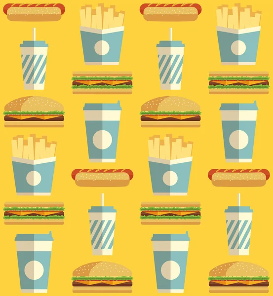 Fastfood pictogram patroon — Stockvector