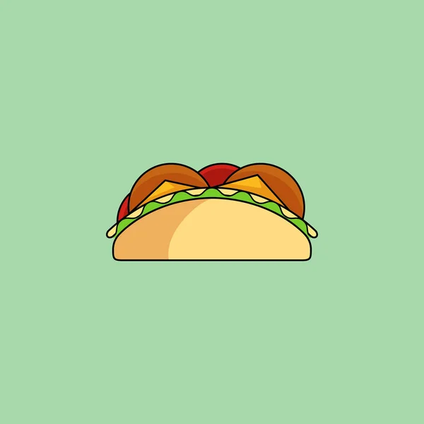 Taco's en burrito lijn pictogram — Stockvector