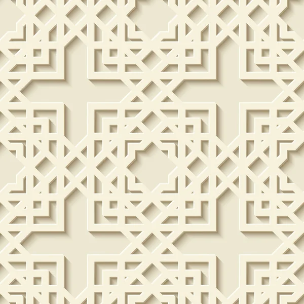 Modello arabico geometrico in carta bianca — Vettoriale Stock