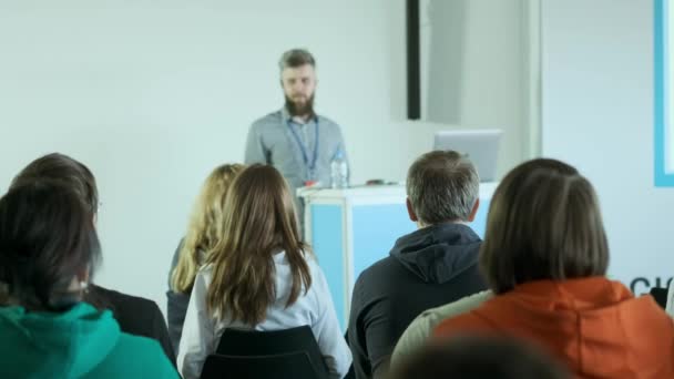 İş İnsanları Semineri Konferansı Toplantı Ofisi Eğitim Konsepti — Stok video
