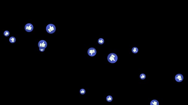 Et symbol på en lignende på en svart bakgrunn. 3D-gjengivelse for sosiale nettverk . – stockvideo