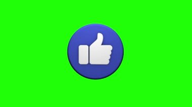 yeşil ekran arka plan üzerinde gibi bir sembolü. sosyal ağlar için 3D render