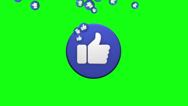 A symbol of a like on a greenscreen background. 3D rendering for social networks — Stock Footage A symbol of a like on a greenscreen background. 3D rendering for social networks Stock Video