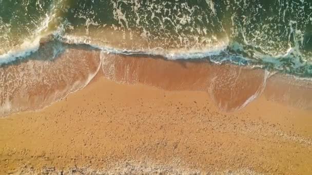 Luftaufnahme vom Strand am Meer. Ansicht von oben. — Stockvideo