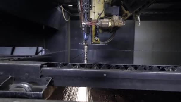 Atölyedeki Metal Levhayı Kes Ağır Sanayide Modern Bir Araç Tehlikeli — Stok video
