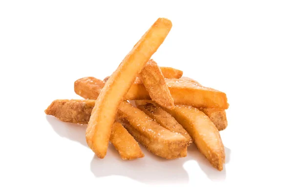 Homemade French Fries Salt Isolated White — Stock Photo, Image