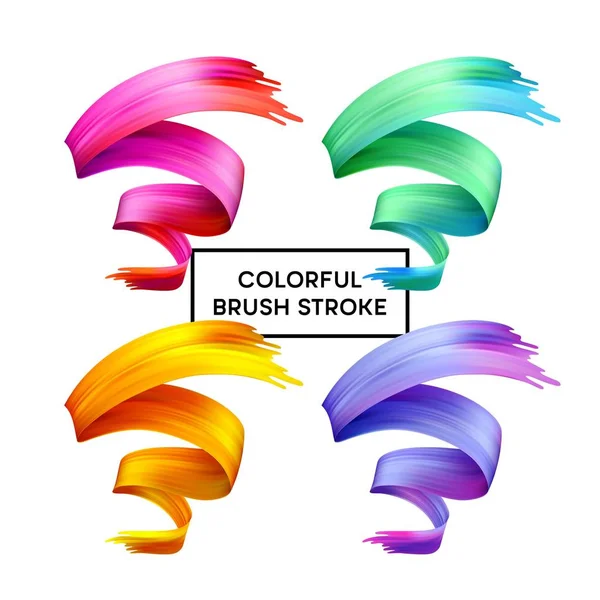 Establecer elementos abstractos de diseño de flujo de onda colorido. Ilustración vectorial — Archivo Imágenes Vectoriales