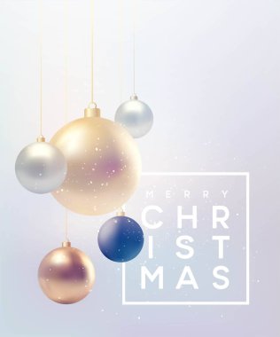 Noel metin için yer ve baubles ile arka plan. vektör çizim
