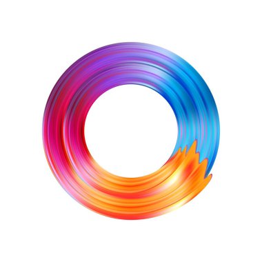 Renkli fırça darbesi veya akrilik boya tasarım elementi. Vektör illüstrasyonu