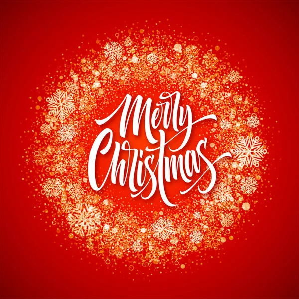 キラキラ フレームでメリー クリスマスの文字 — ストックベクタ