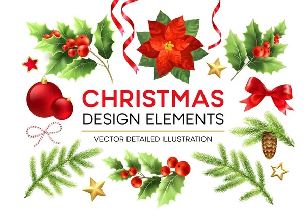 Christmas design elements set — Stock Vector