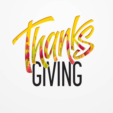 Elle çizilmiş mutlu Şükran günü arka plan. Teşekkür ediyorum. Vektör çizim