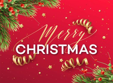 Neşeli Noel tebrik kartı vektör şablonu