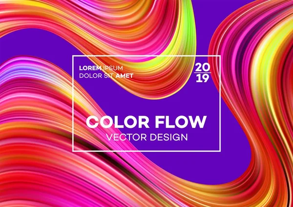 Modernes buntes Flow-Poster. Wave Liquid Form in blauer Farbe Hintergrund. Art Design für Ihr Designprojekt. Vektorabbildung EPS10 — Stockvektor