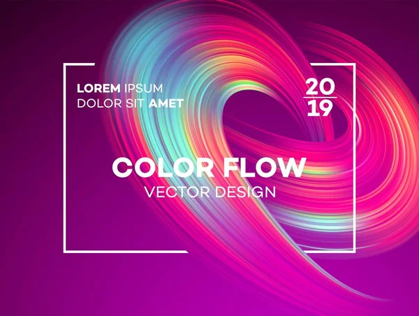 Modernes buntes Flow-Poster. Wave Liquid Form in blauer Farbe Hintergrund. Art Design für Ihr Designprojekt. Vektorabbildung EPS10 — Stockvektor